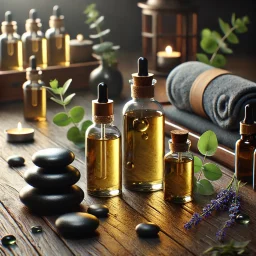 Oils designed for hot stone massage therapy.