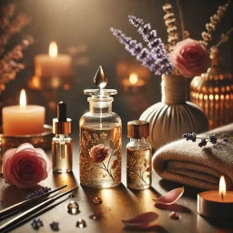 Selection of massage oils ideal for couples.
