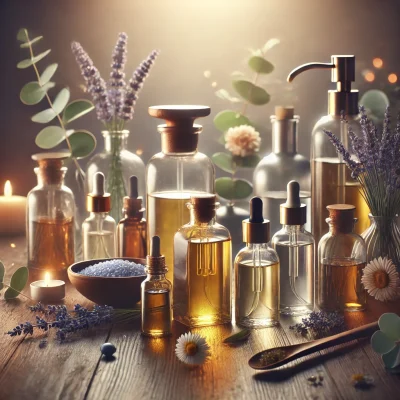 Display of various lubricants suitable for lingam massage.